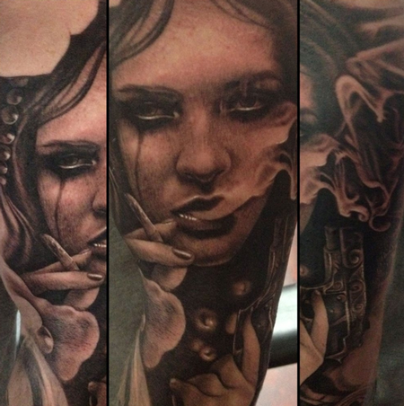 tattoos/ - Black and Grey Portrait Tattoo - 66299